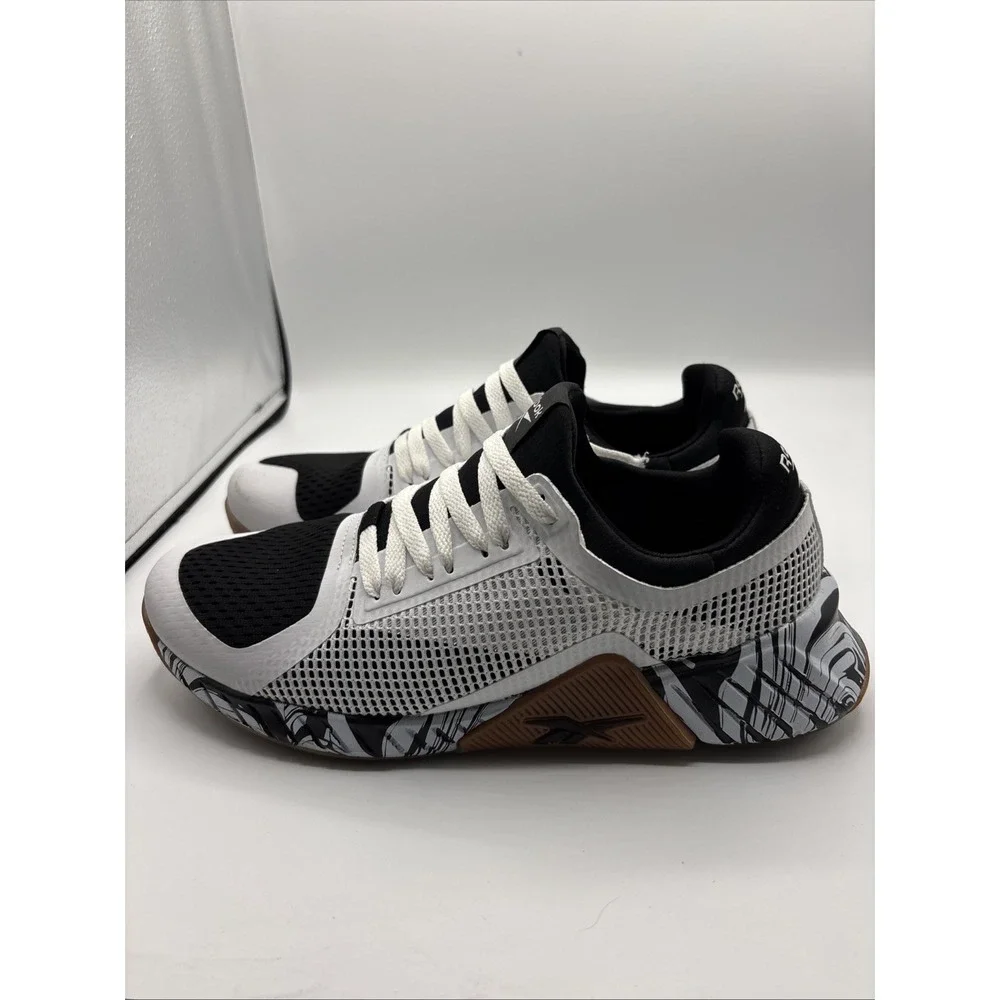 Reebok Flashfilm Training shoes Women's Size 10/Mens Size 8.5 White Black - Picture 1 of 5